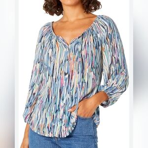 NIC+ZOE MULTICOLORE BLOUSE SIZE SMALL